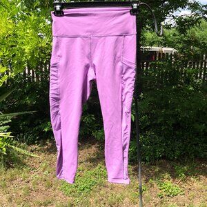 Fabletics Powerhold High Waisted Purple Leggings, Size S
